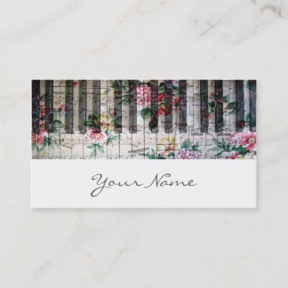 Visite carte de profil de musique vintage girly clavier p