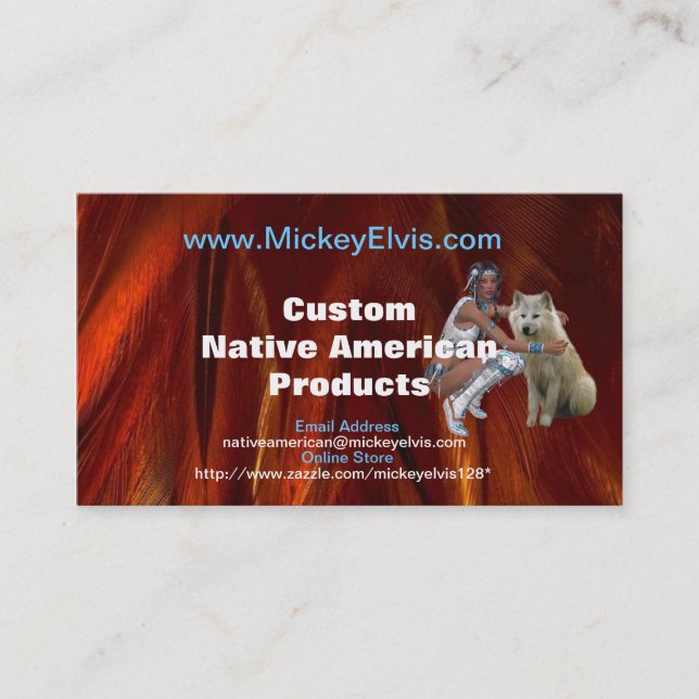 Visite Carte de profil de Natif américain (Devant)