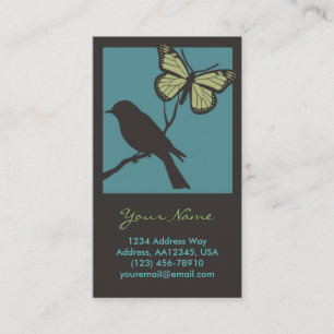 Visite Carte de profil de papillon d'oiseau (bleue)