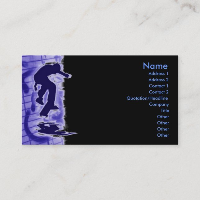 Visite Carte de profil de patineur (Devant)