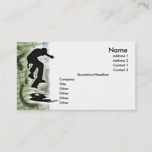 Visite Carte de profil de patineur (Devant)
