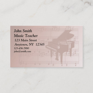 Visite Carte de profil de piano