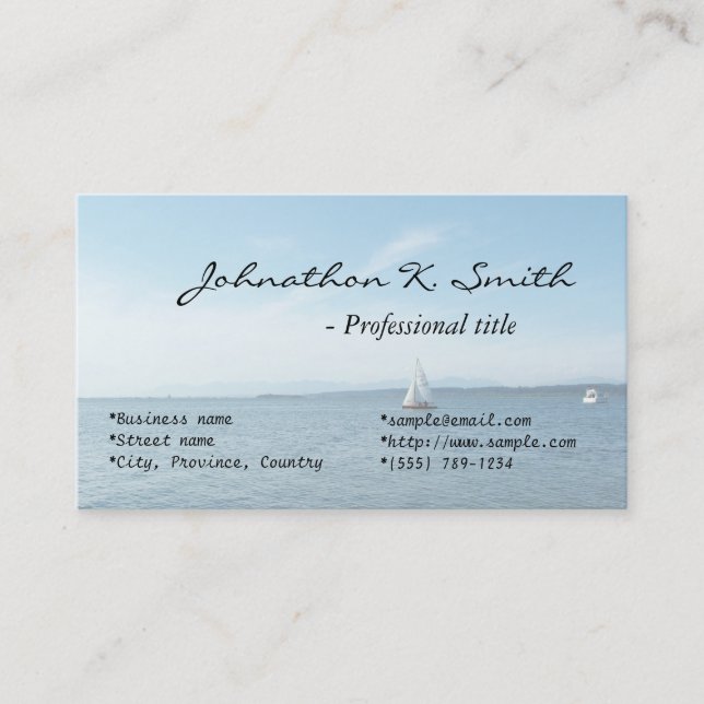 Visite Carte de profil de plage, mer et bateau. (Devant)