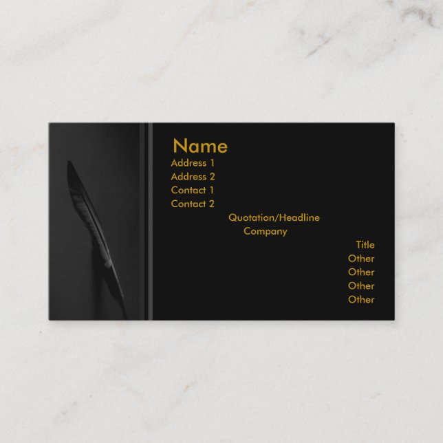 Visite Carte de profil de plume (Devant)