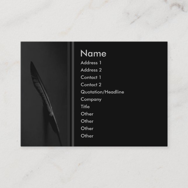 Visite Carte de profil de plume (Devant)