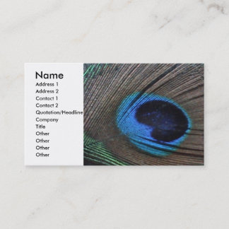 Visite Carte de profil de plume de paon