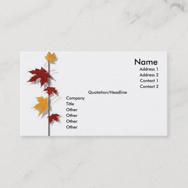 Visite Carte de profil de saison (Devant)