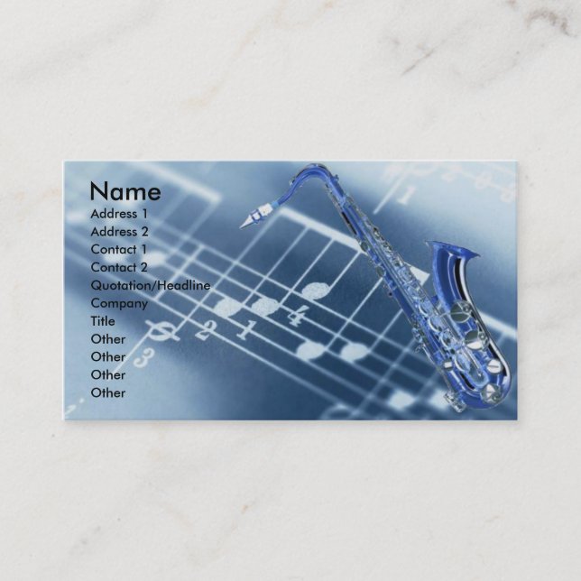 Visite Carte de profil de saxophone (Devant)
