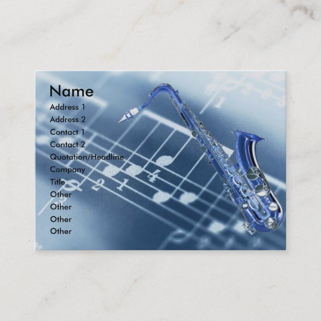 Visite Carte de profil de saxophone (Devant)