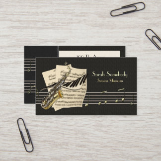Visite Carte de profil de saxophone et de musique de