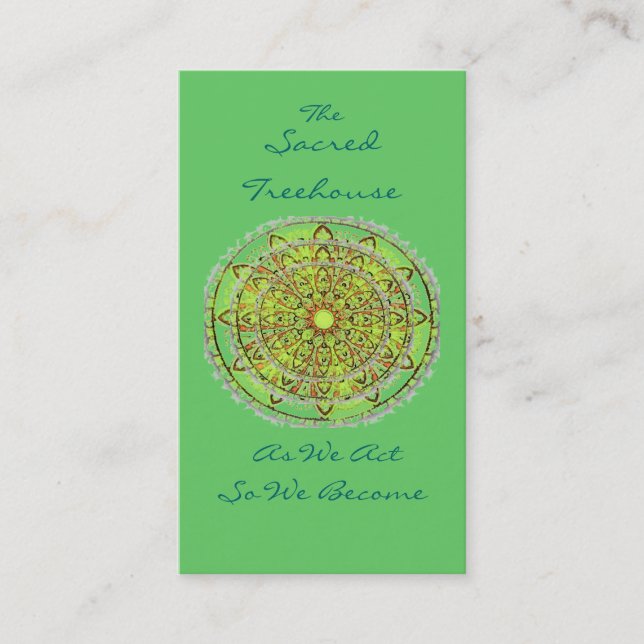 Visite Carte de profil de signet de vert d'art de mandala (Devant)