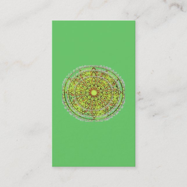 Visite Carte de profil de signet de vert d'art de mandala (Devant)