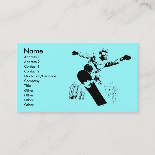 Visite Carte de profil de surf des neiges (Devant)