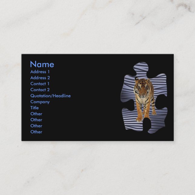 Visite Carte de profil de tigre (Devant)
