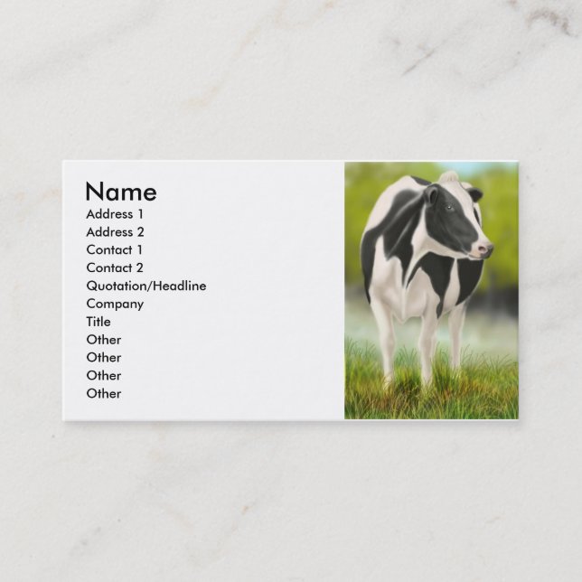 Visite Carte de profil de vache du Holstein (Devant)