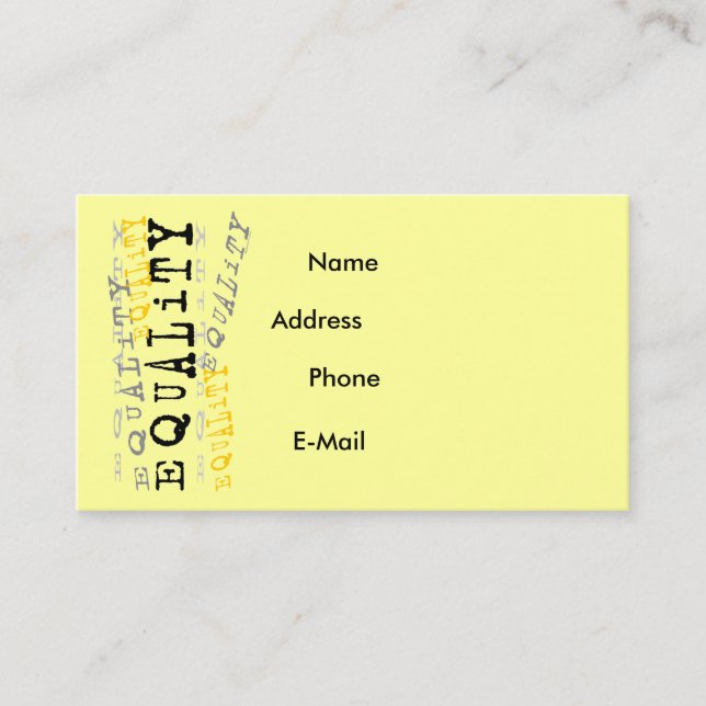 Visite Carte de profil d'égalité (Devant)