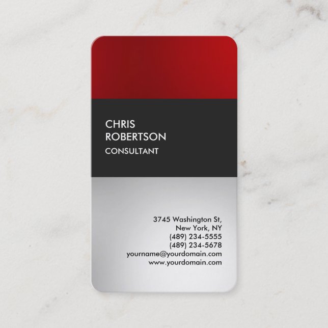 Visite Carte de profil d'entreprise arrondie couleur gris (Devant)