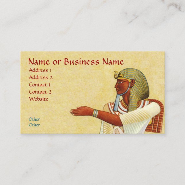 Visite Carte de profil d'entreprise égyptienne Pharaoh An (Devant)