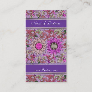 Visite Carte de profil d'entreprise Floral rose violet vi