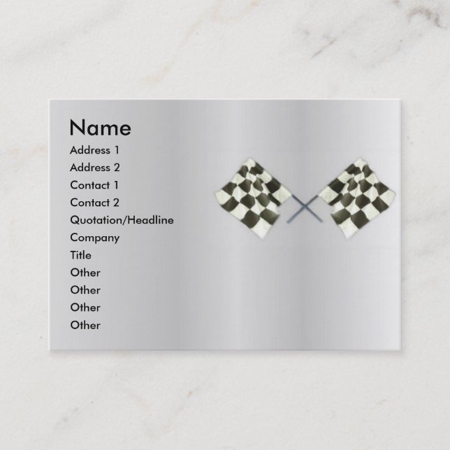 Visite Carte de profil d'indicateur de course (Devant)