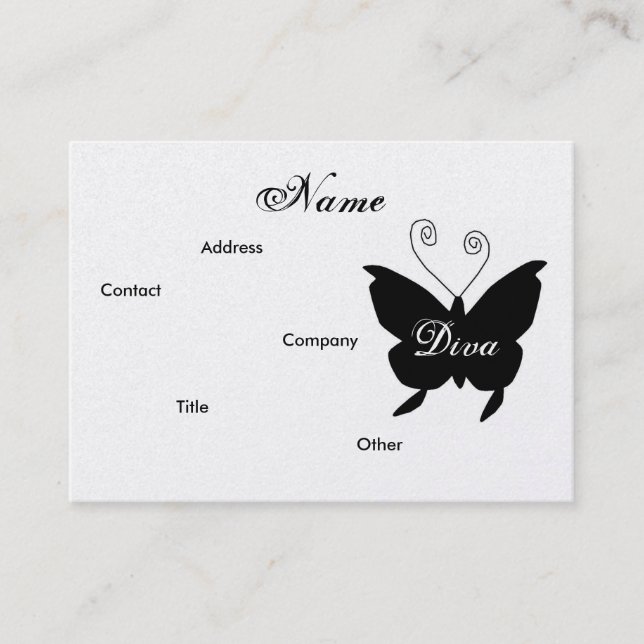 Visite Carte de profil Diva Papillon I - Personnalisable (Devant)