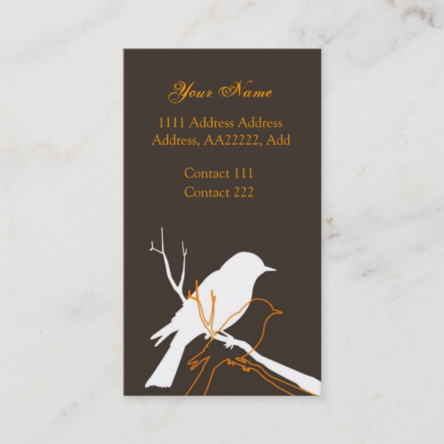 Visite Carte de profil d'oiseau (Devant)