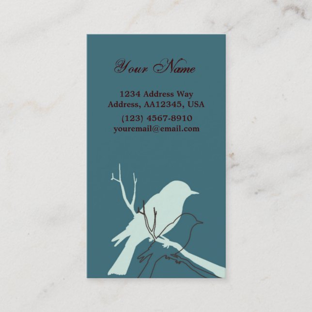 Visite Carte de profil d'oiseau (Aqua) (Devant)