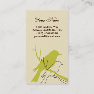 Visite Carte de profil d'oiseau (crème)