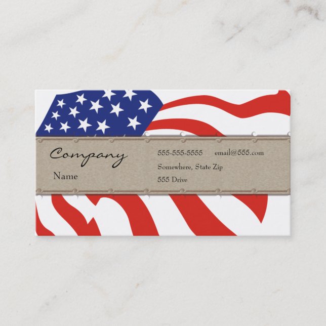 Visite Carte de profil - drapeau décoratif des Etats-Unis (Devant)