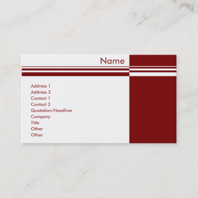 Visite Carte de profil Elegant Stripes (Devant)