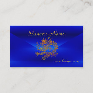 Visite Carte de Profil Entreprise Bleu Or Dragon 2