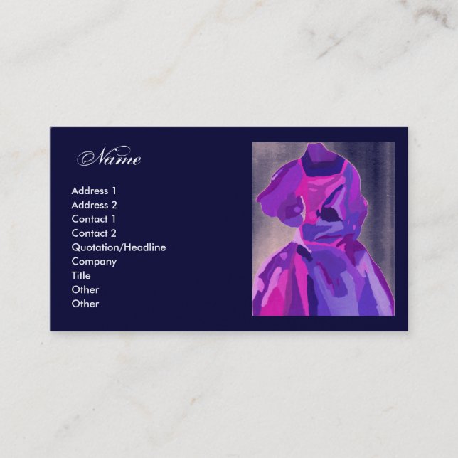 Visite Carte de profil "Fashion Designer" (Devant)
