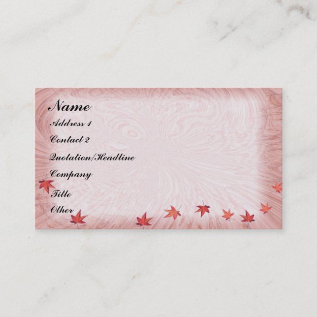 Visite Carte de profil feuille (Devant)