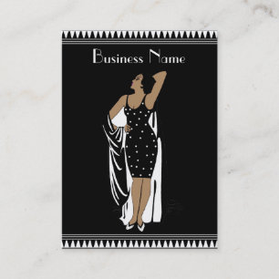 Visite Carte de profil Fille Glamour Vintage Noir Blanc