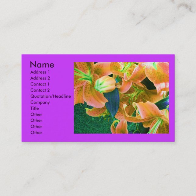 Visite Carte de profil "fleuriste" (Devant)