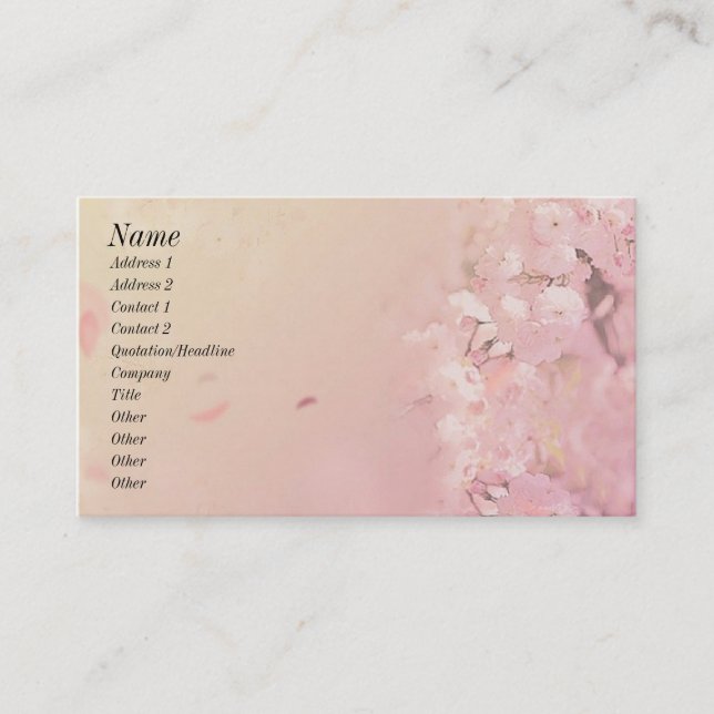 Visite Carte de profil Fleurs douces (Devant)