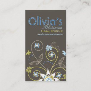 Visite Carte de profil Fleurs Florales Bleues Douces