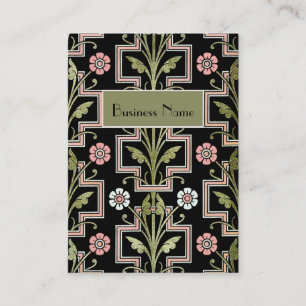 Visite Carte de profil floral rose noir vintage
