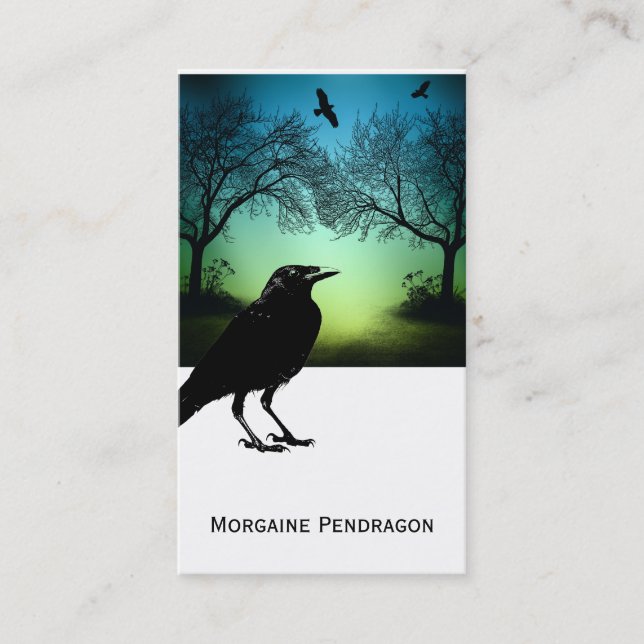 Visite Carte de profil Gothic Raven (Devant)