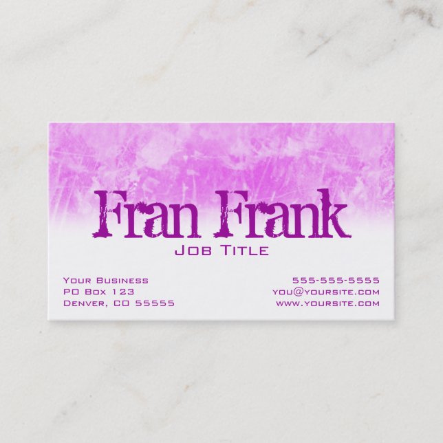 Visite Carte de profil Grunge rose (Devant)