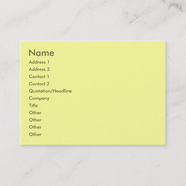 Visite Carte de profil jaune clair (Devant)
