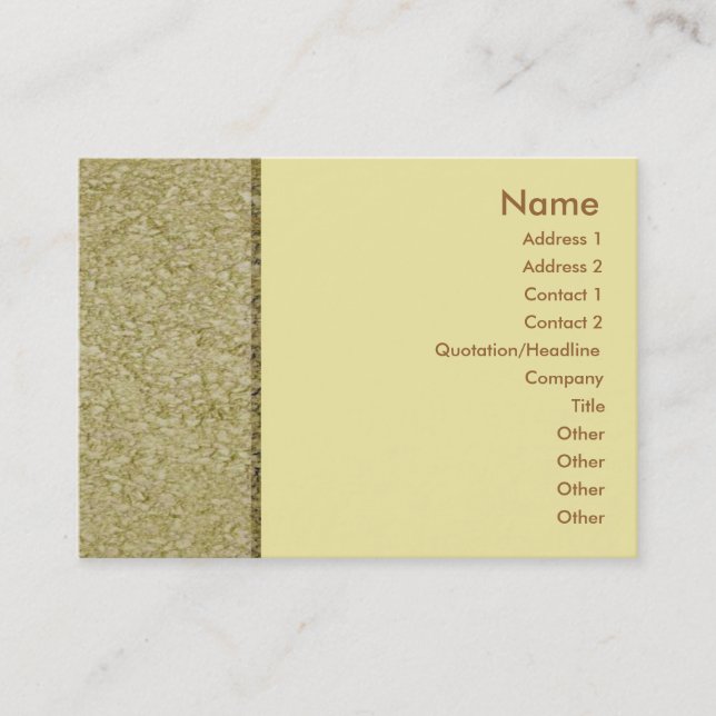 Visite Carte de profil Khaki Sandstone (Devant)