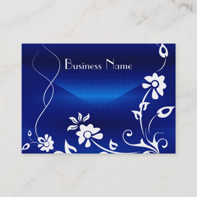 Visite Carte de profil modèle Floral Delight bleu royal (Devant)