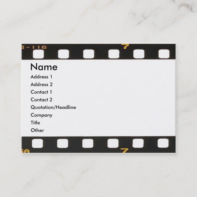 Visite Carte de profil négative (Devant)