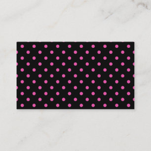 Visite Carte de profil noire cool, moderne et rose pois