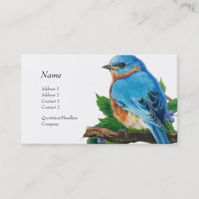 Visite Carte de profil - oiseau bleu (Devant)