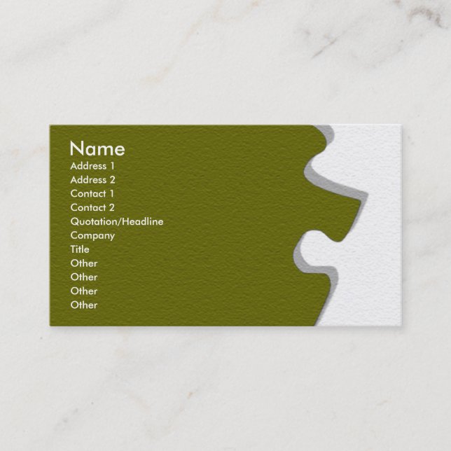 Visite Carte de profil Olive Green Sandstone (Devant)