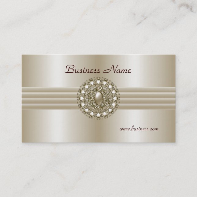 Visite Carte de profil professionnel Elegant Pearl Gem 2 (Devant)