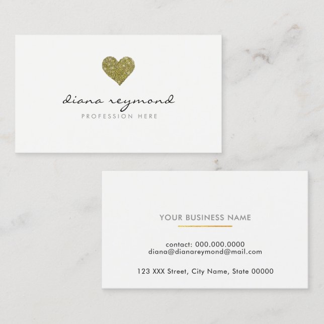 Visite carte de profil professionnelle / coeur d'amour fa (Devant / Derrière)