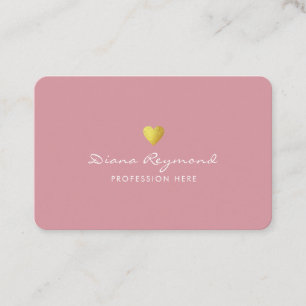 Visite carte de profil professionnelle rose avec coeur or